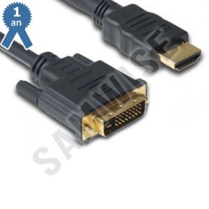Cablu DeTech HDMI tata - DVI tata, 10m, Calitate superioara, Ferrite, Negru