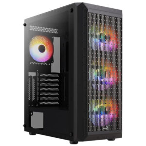 Carcasa Gaming Aerocool Beam V2 RGB, MiddleTower, USB 3.0, Panou transparent