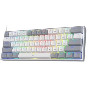 Tastatura Gaming Redragon Fizz Pro RGB Alba-Gri Mecanica Red Switch, Open Box