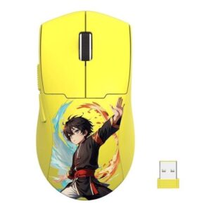 Mouse gaming wireless bluetooth si cu fir Redragon K1ng Max Anime galben