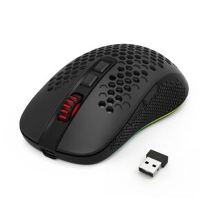 Mouse gaming wireless si bluetooth Redragon Hana RGB negru iluminare RGB