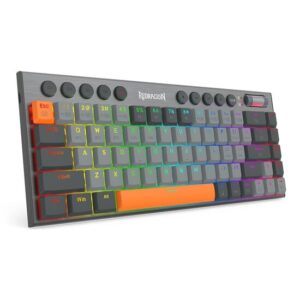 Tastatura gaming mecanica Bluetooth cu fir si wireless Redragon Horus SE gri iluminare RGB