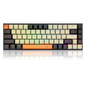Tastatura gaming mecanica Redragon Ryze alba cu gri iluminare RGB switch-uri rosii