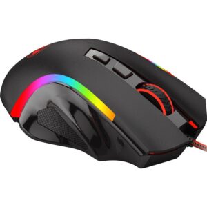 Mouse Gaming Redragon Griffin Black, 7200 dpi, Optic, 8 butoane, Iluminare LED RGB - Open BOX