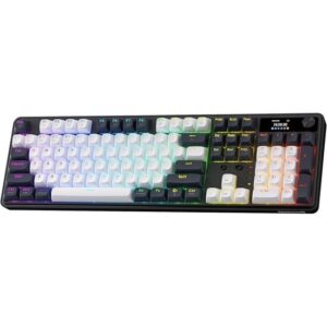 Tastatura gaming mecanica Bluetooth cu si fara fir Redragon Wyvern neagra cu alb iluminare RGB